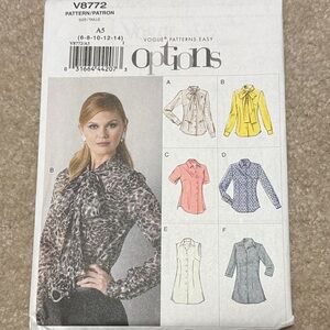 Vogue women's blouse sewing pattern